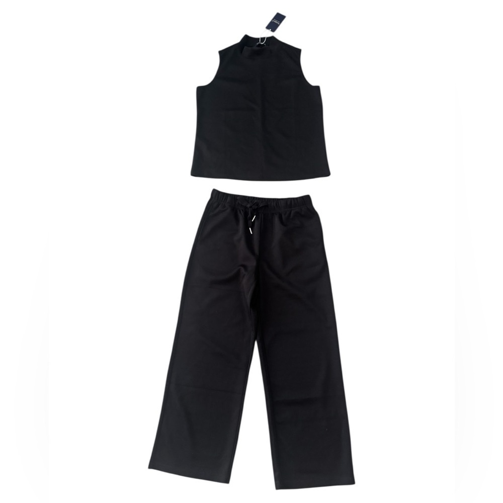 Black Two Piece Lounge Set Women’s Medium Sleeveless Tank Shirt and Pants